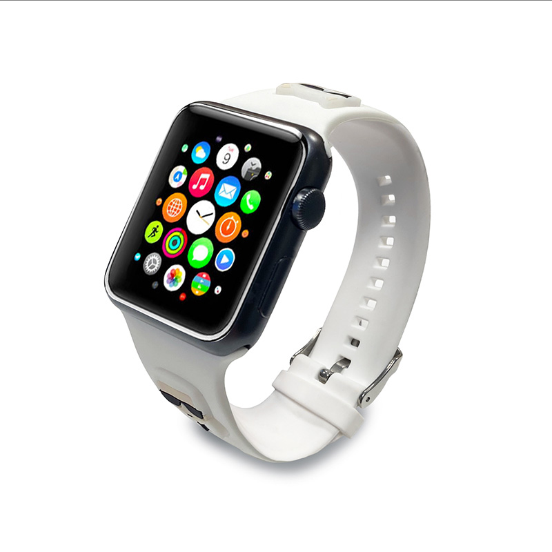 Karl Lagerfeld Silicone Karl & Choupette Heads – Pasek do Apple Watch 42/44/45/49 mm (biały)