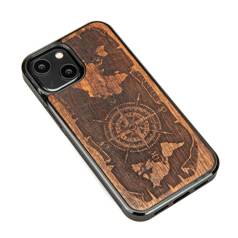 Bewood Róża Wiatrów Merbau - Etui do iPhone 13 Mini