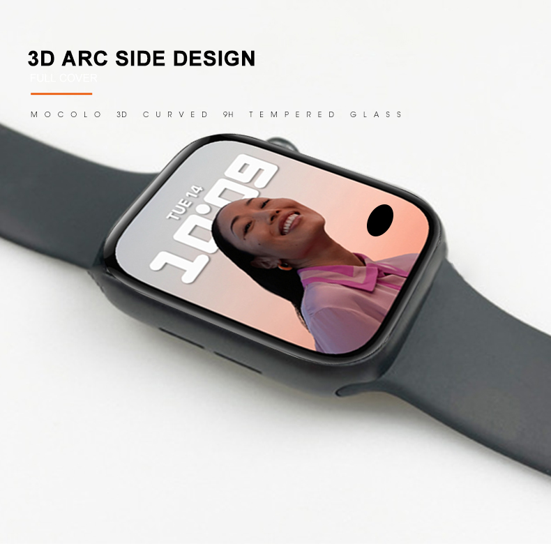 Mocolo 3D Glass Full Glue - Szkło ochronne na ekran Apple Watch 7/8 41 mm