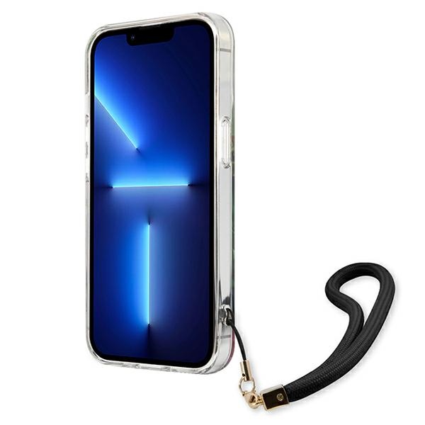 Guess Flower Cord - Etui ze smyczką iPhone 13 Mini (Blue)