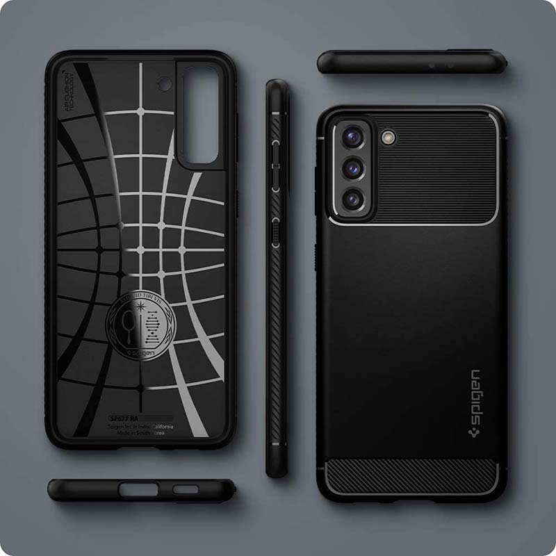 Spigen Rugged Armor - Etui do Samsung Galaxy S21 5G (Czarny)