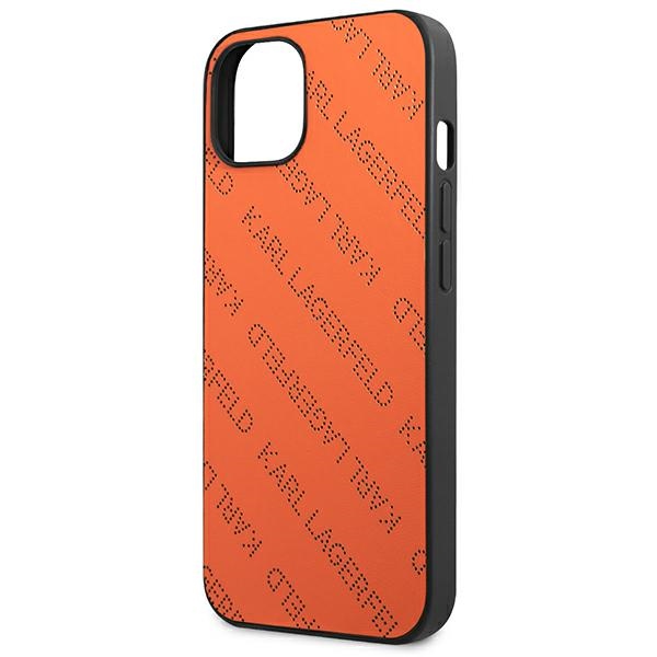 Karl Lagerfeld Perforated Allover - Etui iPhone 13 (pomarańczowy)