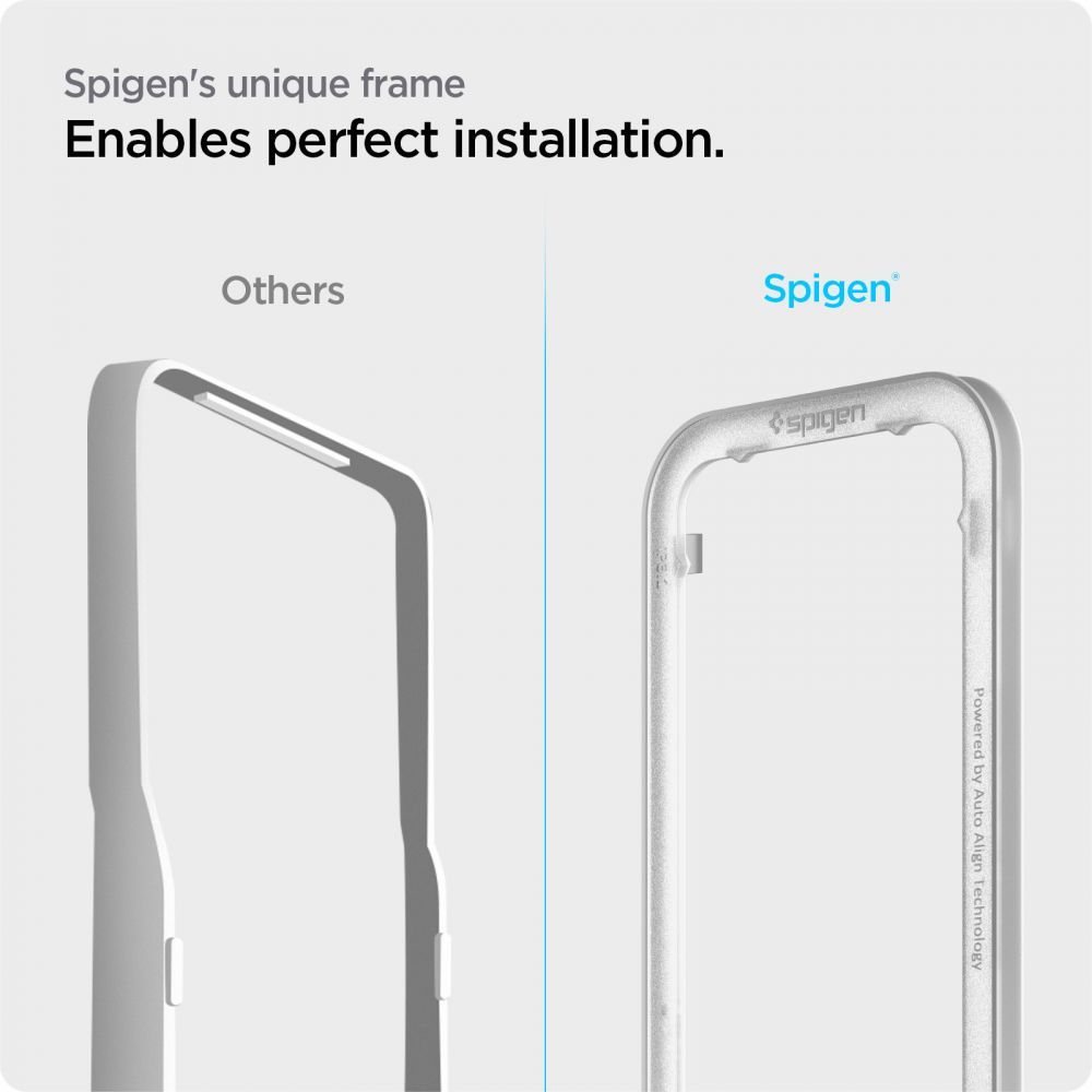Spigen Alm Glass FC - Szkło hartowane do iPhone 16e / iPhone 14 / iPhone 13 / iPhone 13 Pro (Czarna ramka)