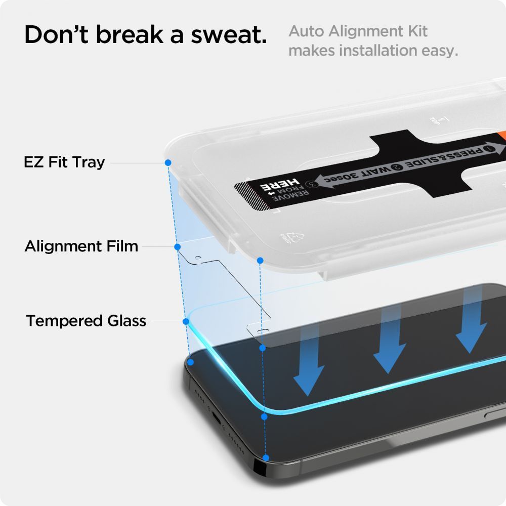 Spigen Glas.TR EZ Fit - Szkło hartowane do Apple iPhone 16e / iPhone 14 / iPhone 13 / iPhone 13 Pro