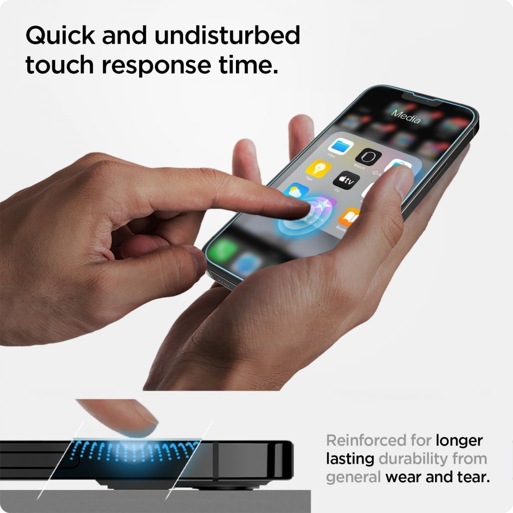 Spigen Glas.TR EZ Fit - Szkło hartowane do Apple iPhone 16e / iPhone 14 / iPhone 13 / iPhone 13 Pro