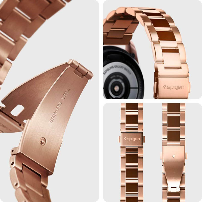 Spigen Modern Fit Band - Bransoleta do Samsung Galaxy Watch 4 / 5 / 5 Pro / 6 (Różowe złoto)