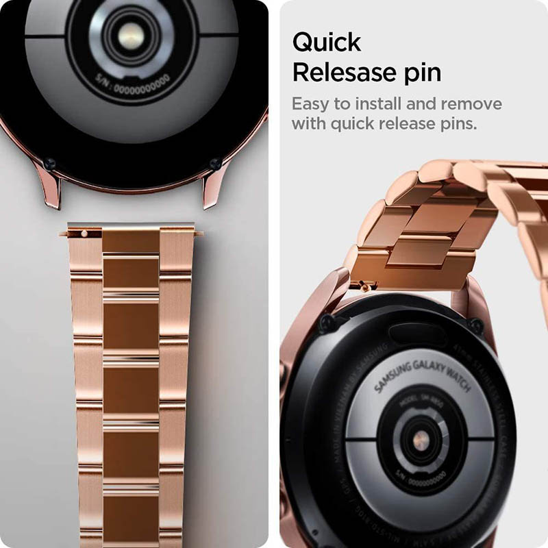 Spigen Modern Fit Band - Bransoleta do Samsung Galaxy Watch 4 / 5 / 5 Pro / 6 (Różowe złoto)