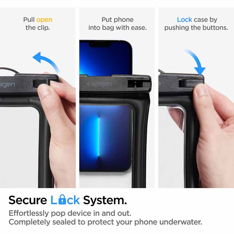 Spigen A610 Universal Waterproof Float Case - Etui do smartfonów do 6.9" (czarny)