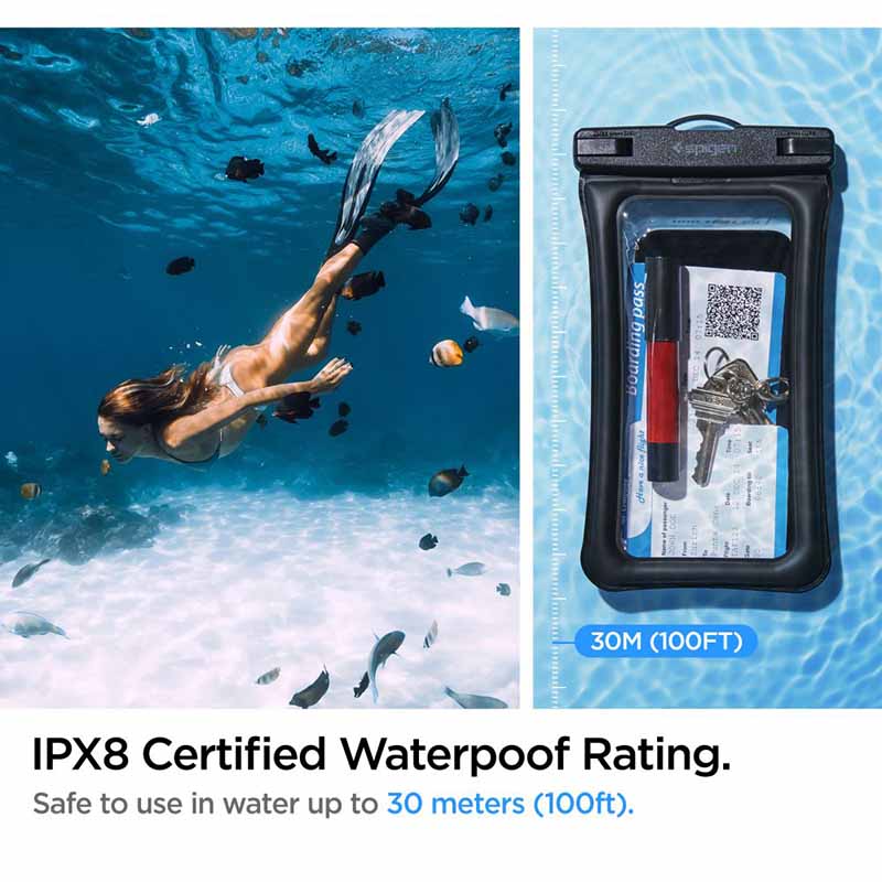 Spigen A610 Universal Waterproof Float Case - Etui do smartfonów do 6.9" (czarny)