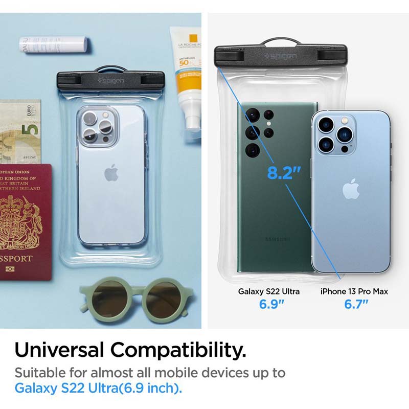 Spigen A610 Universal Waterproof Float Case - Etui do smartfonów do 6.9" (przezoczysty)