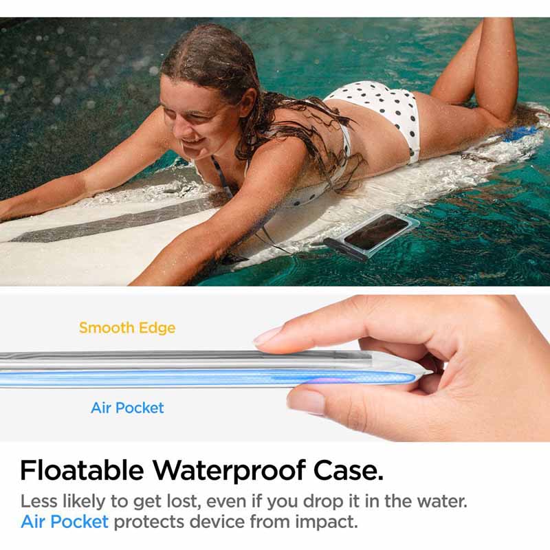 Spigen A610 Universal Waterproof Float Case - Etui do smartfonów do 6.9" (przezoczysty)