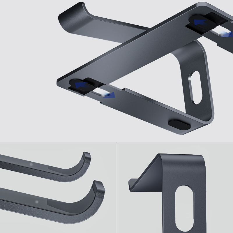 Crong AluBench – Aluminiowa podstawka do laptopa (grafitowy)
