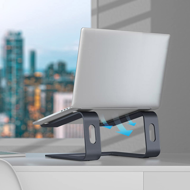 Crong AluBench – Aluminiowa podstawka do laptopa (grafitowy)