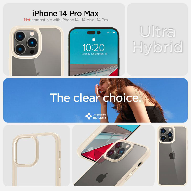 Spigen Ultra Hybrid - Etui do iPhone 14 Pro Max (Beżowy)