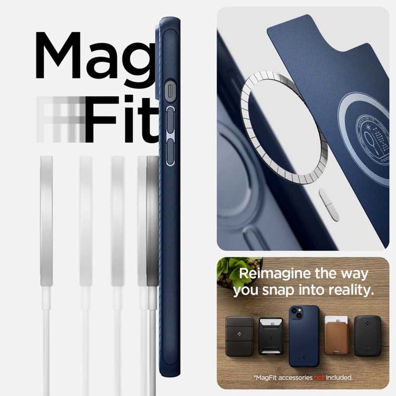 Spigen Mag Armor – Etui do iPhone 15 Plus / iPhone 14 Plus (Granatowy)
