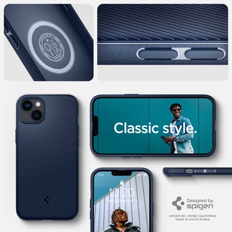 Spigen Mag Armor – Etui do iPhone 15 Plus / iPhone 14 Plus (Granatowy)