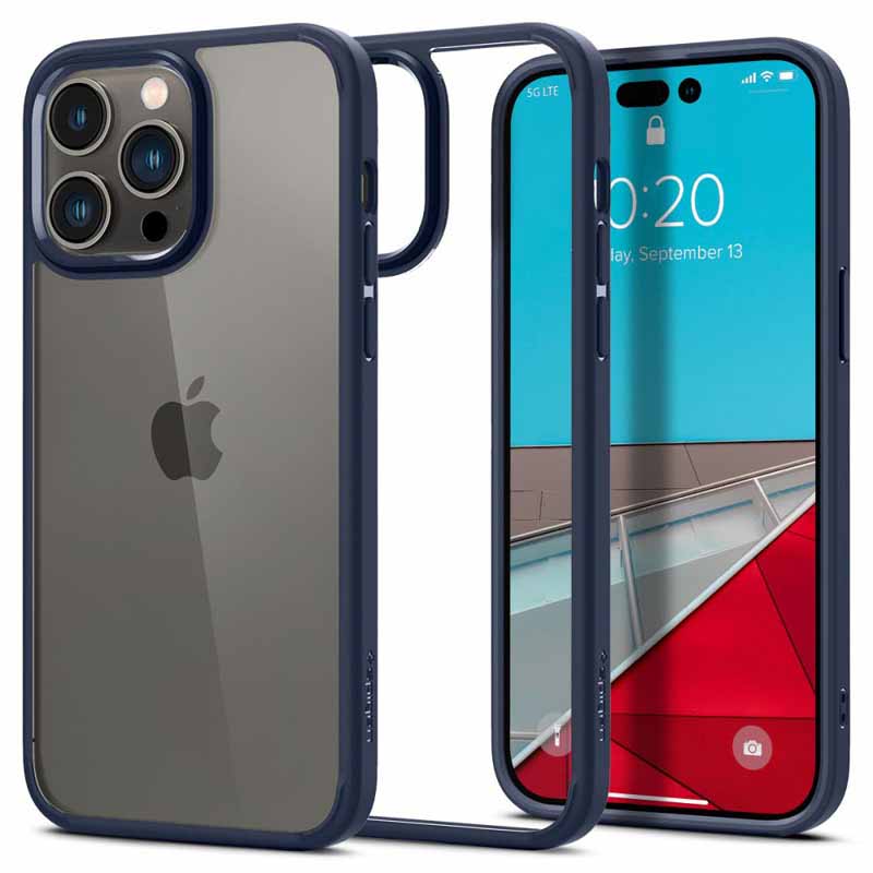 Spigen Ultra Hybrid -  Etui do iPhone 14 Pro (Granatowy)