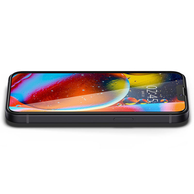 Spigen Glass FC - Szkło hartowane do iPhone 16e / iPhone 14 / iPhone 13 / iPhone 13 Pro (Czarna ramka)