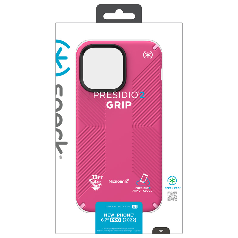 Speck Presidio2 Grip - Antypoślizgowe etui iPhone 14 Pro Max (Digitalpink / Blossompink / White)