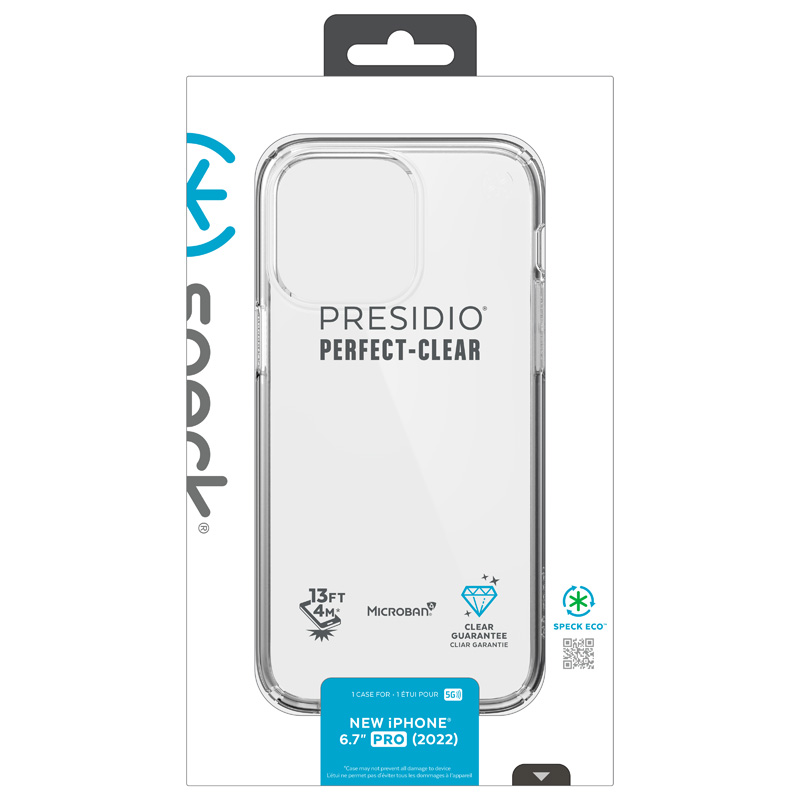 Speck Presidio Perfect-Clear - Etui iPhone 14 Pro Max z powłoką MICROBAN (Clear)