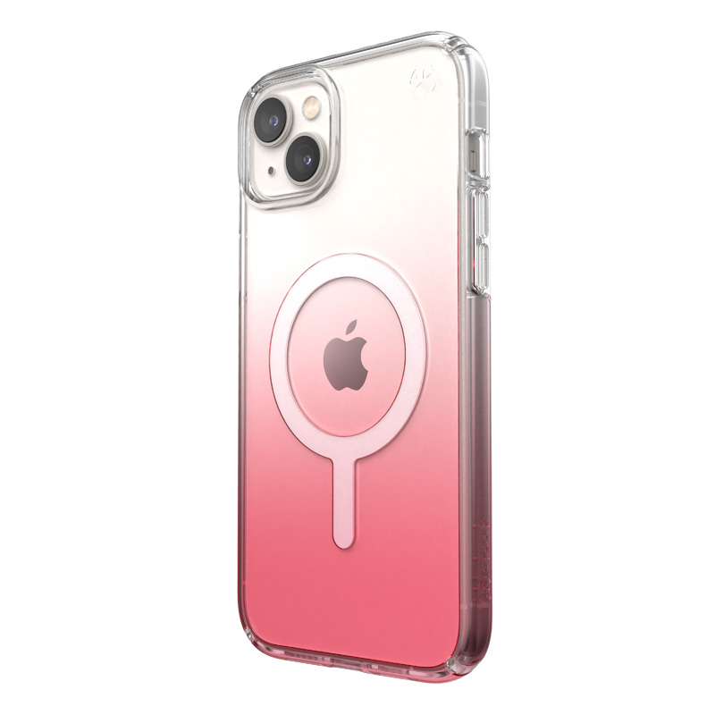 Speck Presidio Perfect-Clear + Ombre + MagSafe - Etui iPhone 15 Plus / 14 Plus z powłoką MICROBAN (Clear / Vintage Rose Fade)