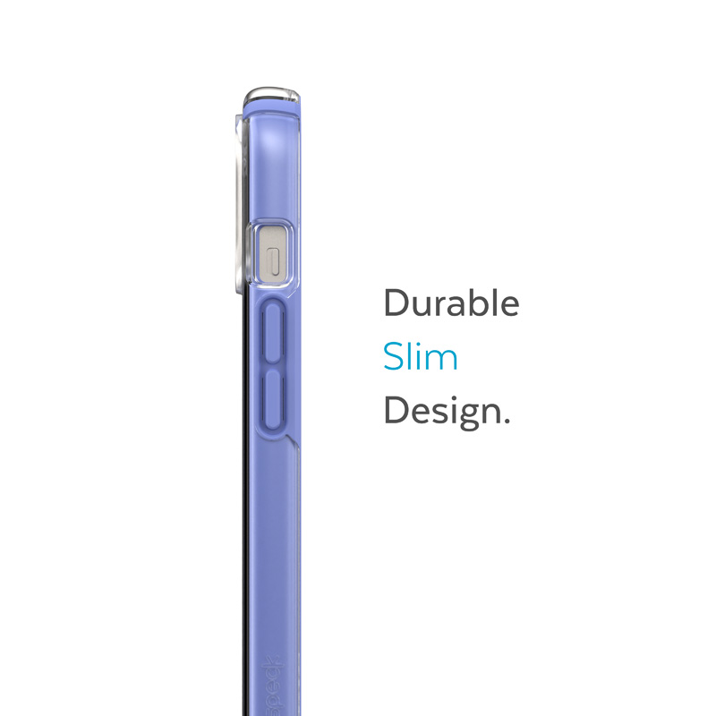 Speck Presidio Perfect-Clear with Impact Geometry - Etui iPhone 15 Plus / 14 Plus z powłoką MICROBAN (Clear / Grounded Purple)