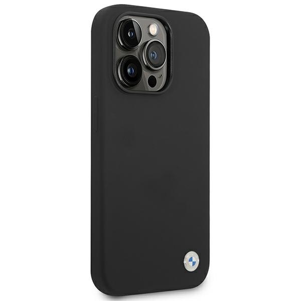 BMW Liquid Silicone Case Metal Logo – Etui iPhone 14 Pro Max (Czarny)
