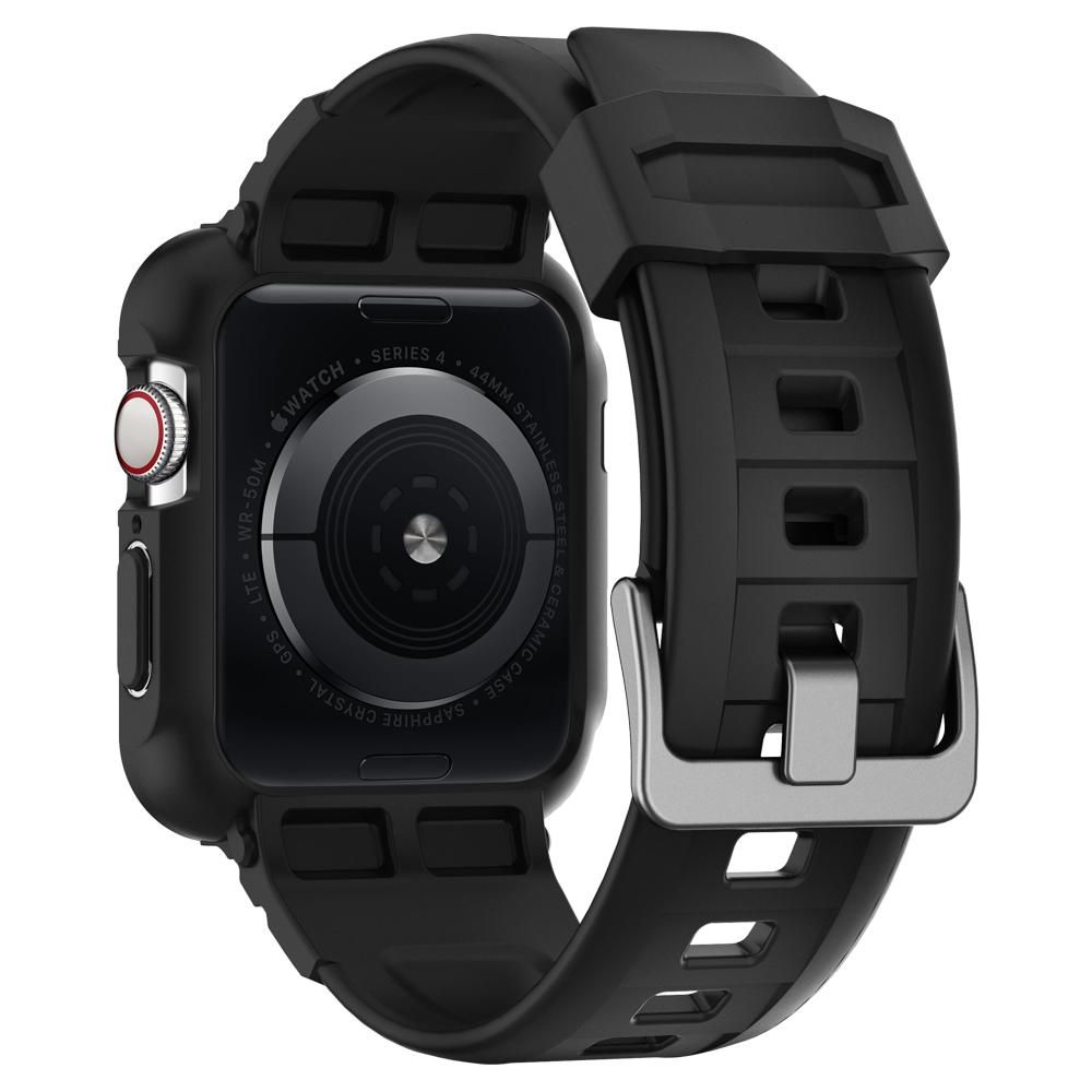 Spigen Rugged Armor Pro Case – Pasek z obudową do Apple Watch 44 / 45 mm (Czarny)