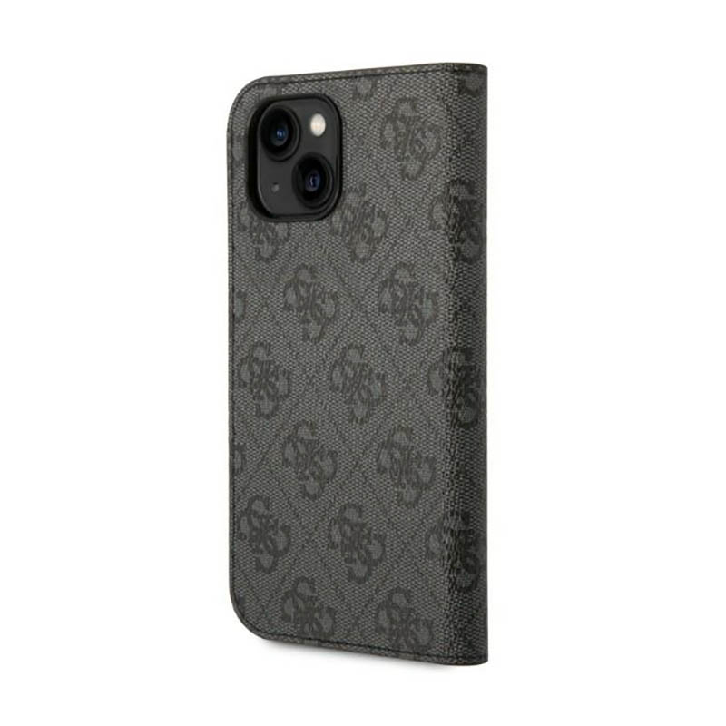 Guess 4G Metal Camera Outline Booktype Case - Etui iPhone 14 (czarny)