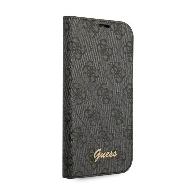 Guess 4G Metal Camera Outline Booktype Case - Etui iPhone 14 (czarny)