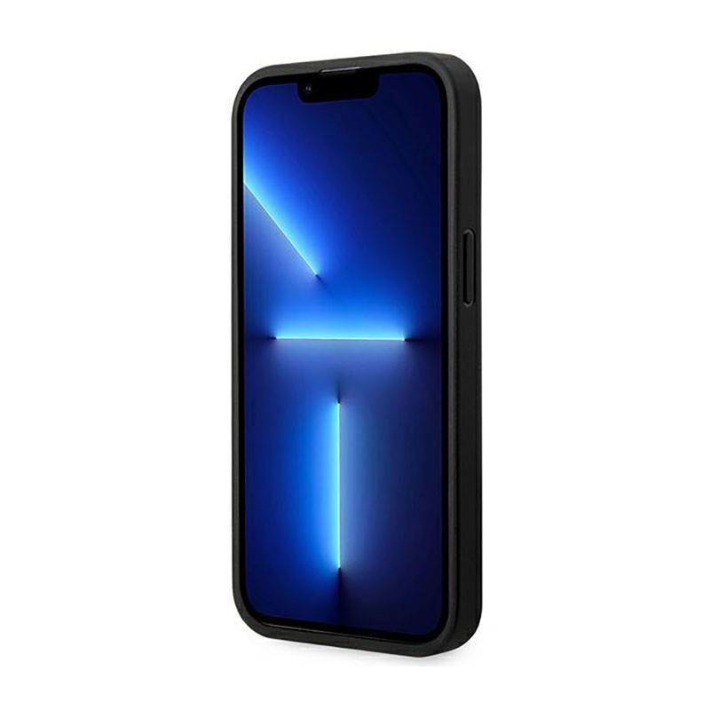 BMW Leather Carbon Blue Line – Etui iPhone 14 Pro (Czarny)