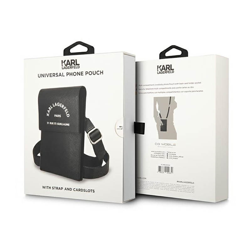 Karl Lagerfeld Embossed RSG Wallet Phone Bag - Torba na smartfona i akcesoria (czarny)
