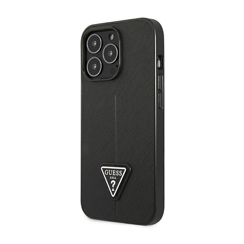 Guess Saffiano Triangle Logo Case – Etui iPhone 14 Pro (czarny)