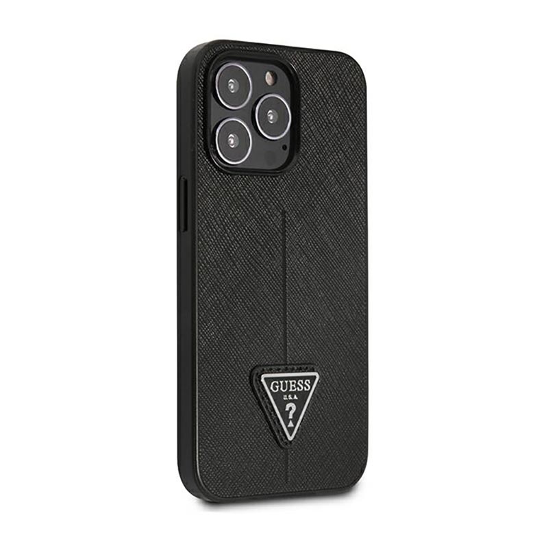 Guess Saffiano Triangle Logo Case – Etui iPhone 14 Pro (czarny)