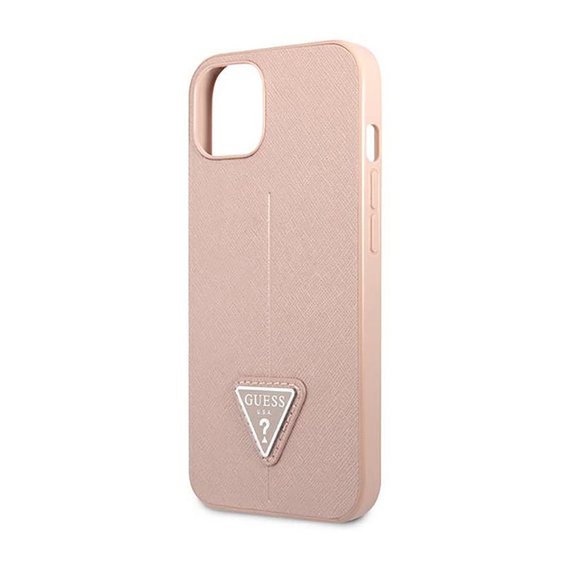 Guess Saffiano Triangle Logo Case – Etui iPhone 14 (różowy)