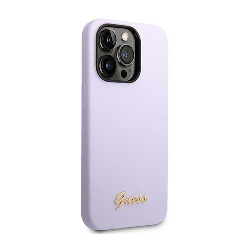 Guess Silicone Vintage - Etui iPhone 14 Pro Max (fioletowy)