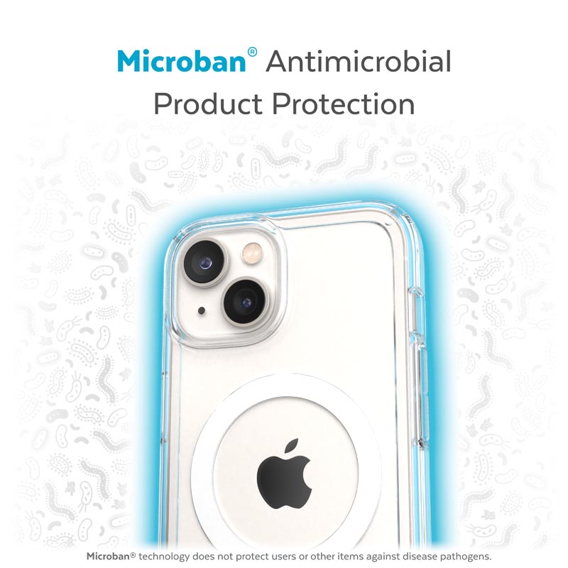 Speck Gemshell + MagSafe - Etui do iPhone 15 Plus / iPhone 14 Plus z powłoką MICROBAN (Clear)