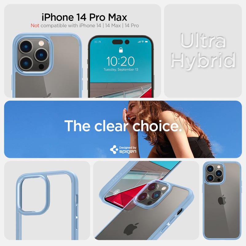 Spigen Ultra Hybrid - Etui do iPhone 14 Pro Max (Niebieski)