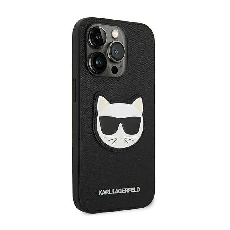 Karl Lagerfeld Saffiano Choupette Head Patch Case - Etui iPhone 14 Pro Max (czarny)