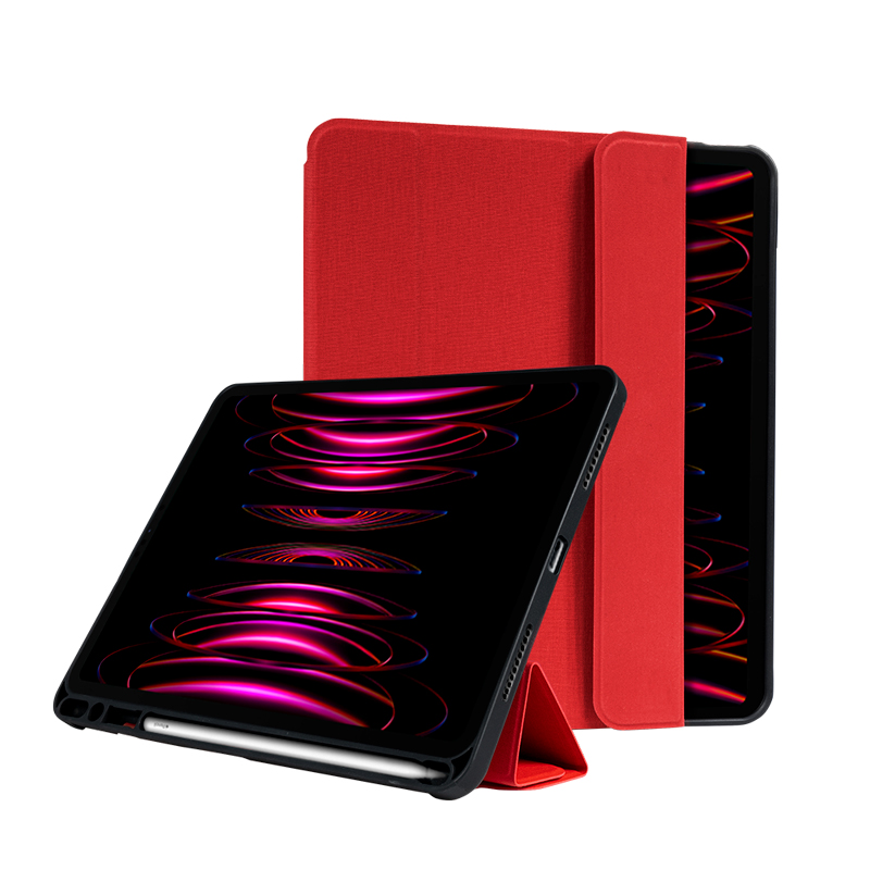 Crong FlexFolio – Etui iPad Air 11” M3 (2025) / iPad Air 11” M2 (2024) / iPad Air 10.9” (5-4 gen.) / iPad Pro 11" (2022-2021) z funkcją Apple Pencil (czerwony)