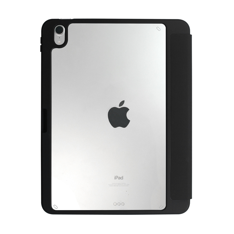 Crong PrimeFolio – Etui iPad 11" (2025) / iPad 10.9” (2022) z podstawką i schowkiem na Apple Pencil (czarny/przezroczysty)