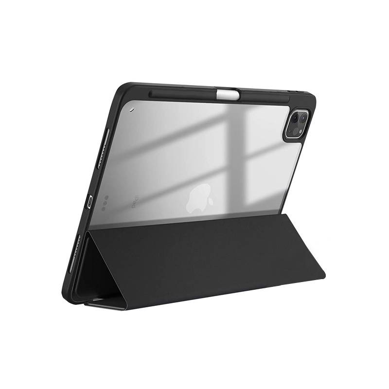 Crong PrimeFolio – Etui iPad Air 11” M3 (2025) / iPad Air 11” M2 (2024) / iPad Air 10.9” (5-4 gen.) / iPad Pro 11" (2022-2021) (czarny/przezroczysty)
