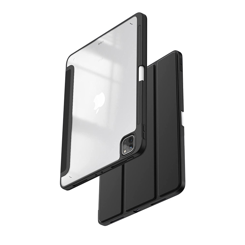 Crong PrimeFolio – Etui iPad Air 11” M3 (2025) / iPad Air 11” M2 (2024) / iPad Air 10.9” (5-4 gen.) / iPad Pro 11" (2022-2021) (czarny/przezroczysty)