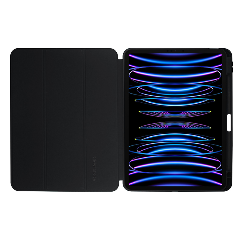 Crong PrimeFolio – Etui iPad Air 11” M3 (2025) / iPad Air 11” M2 (2024) / iPad Air 10.9” (5-4 gen.) / iPad Pro 11" (2022-2021) (czarny/przezroczysty)
