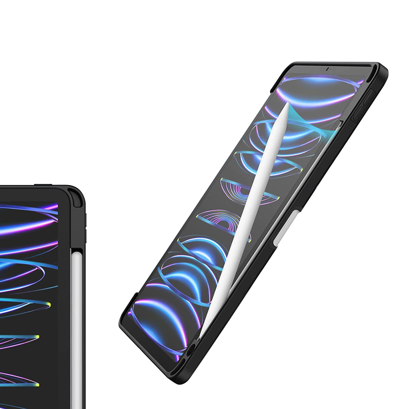 Crong PrimeFolio – Etui iPad Air 11” M3 (2025) / iPad Air 11” M2 (2024) / iPad Air 10.9” (5-4 gen.) / iPad Pro 11" (2022-2021) (czarny/przezroczysty)
