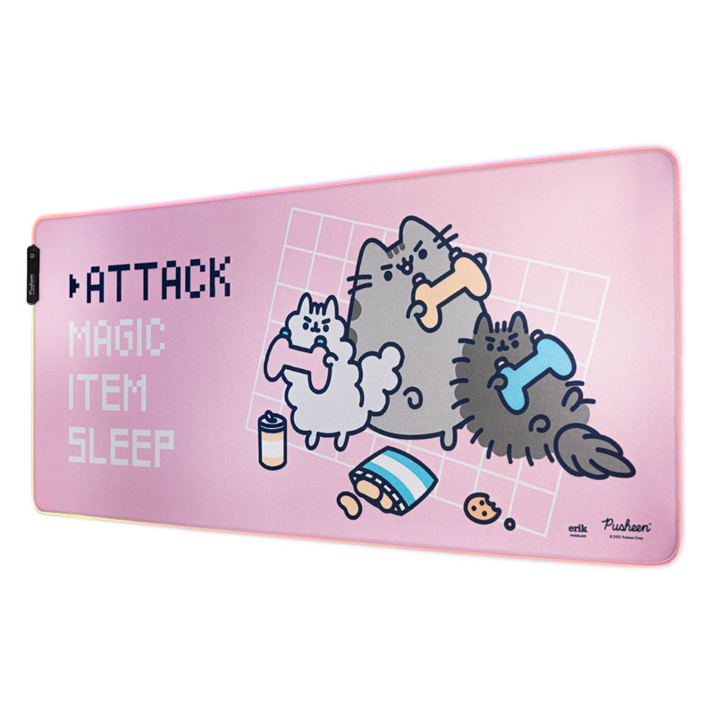 Pusheen - Mata gamingowa / na biurko LED XXL (90 x 40 cm)