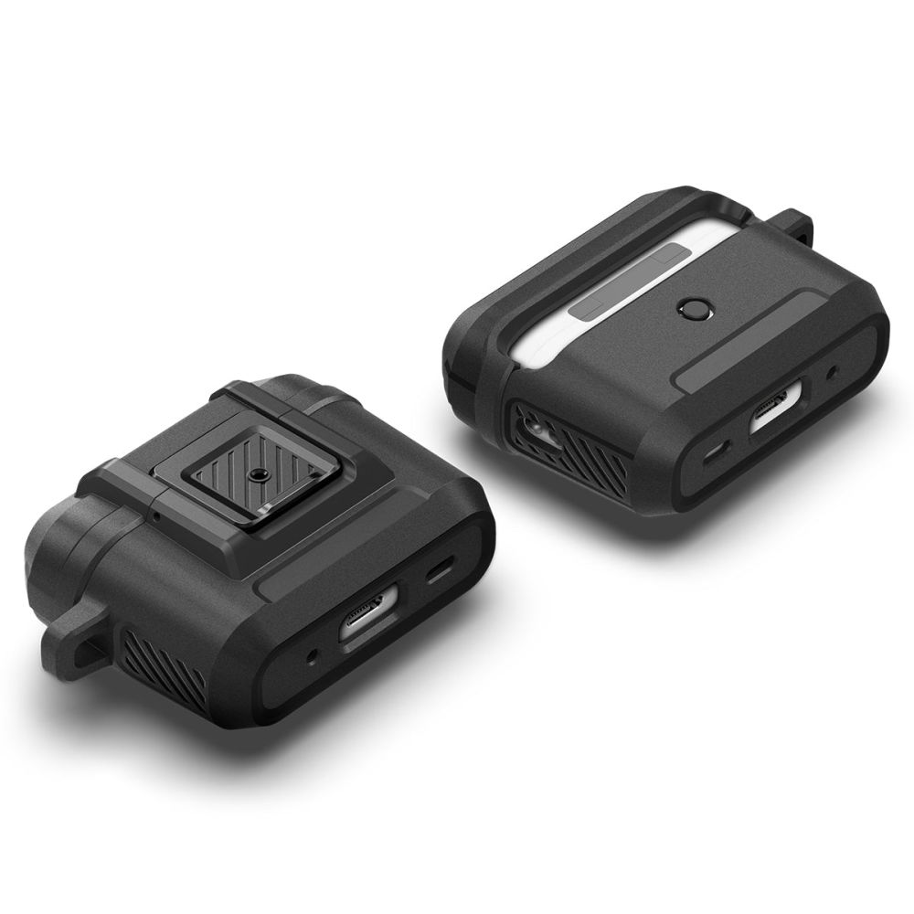 Spigen Lock Fit - Pancerne etui do Apple Airpods Pro 1 / 2 (Czarny)