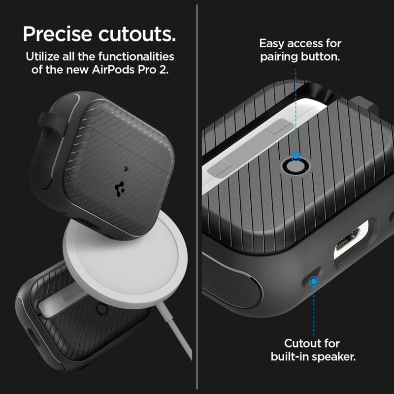 Spigen Mag Armor MagSafe - Etui do Apple Airpods Pro 1 / 2 (Czarny)
