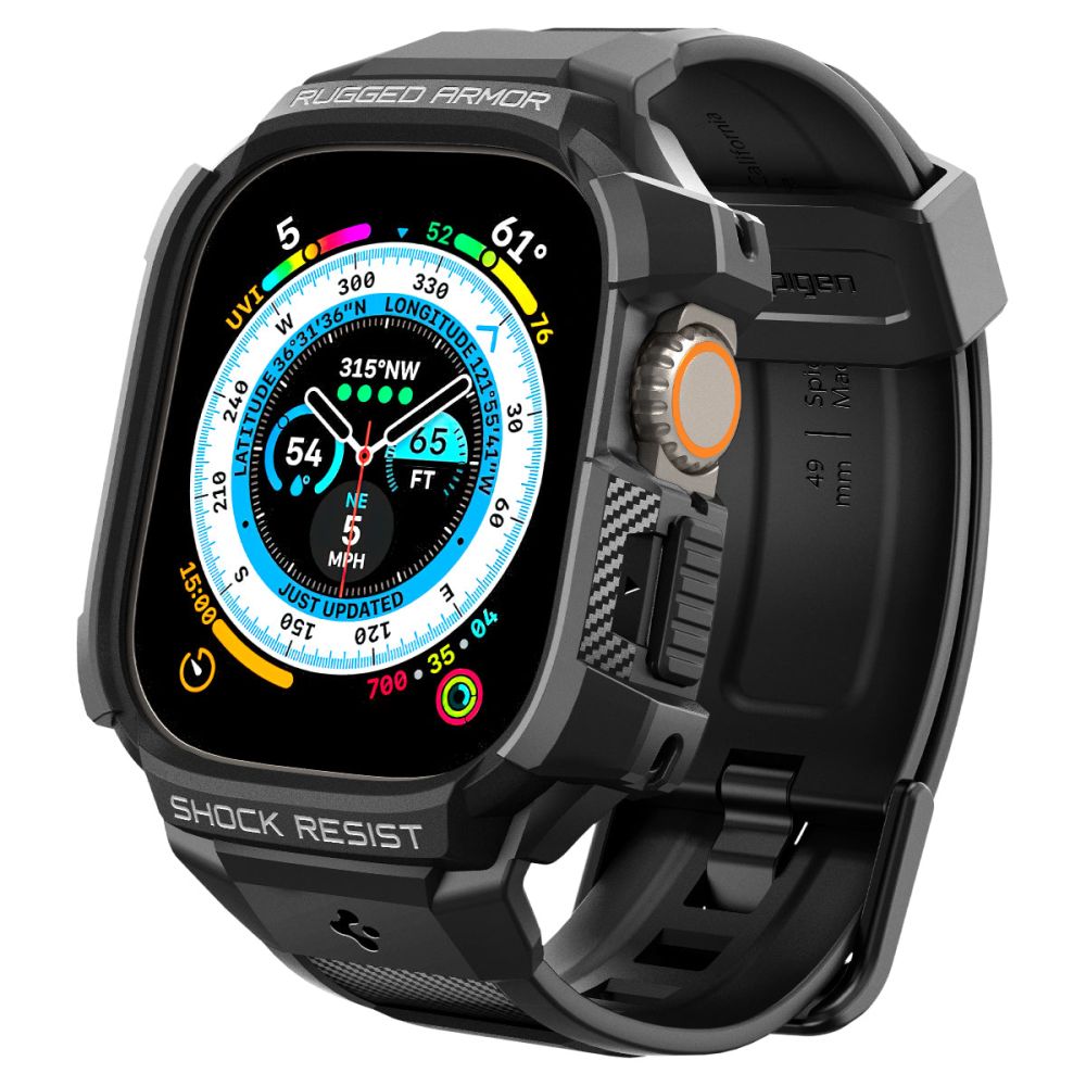 Spigen Rugged Armor Pro – Pasek z obudową do Apple Watch Ultra 49 mm (Czarny)