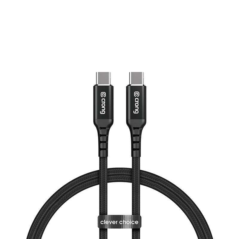 Crong Armor Link - Kabel 100W PD 5A USB-C do USB-C 120cm (czarny)